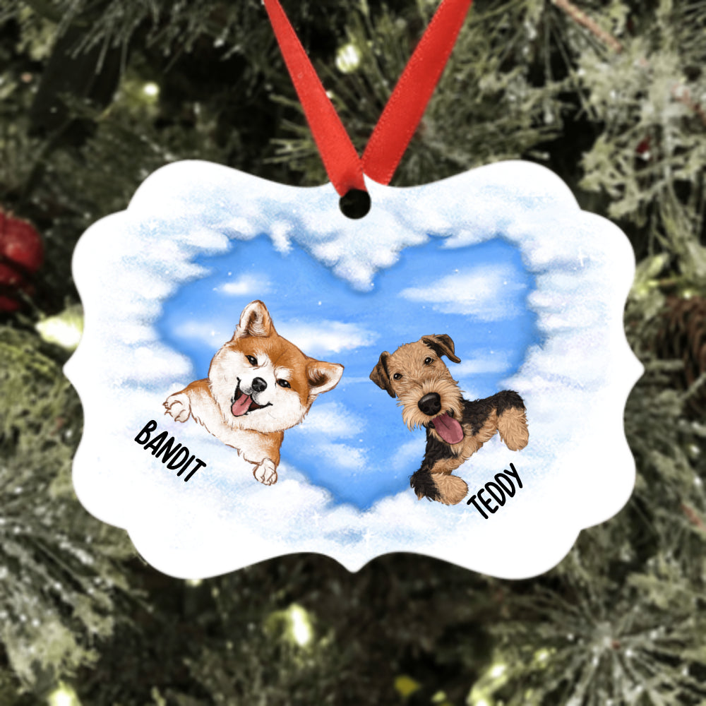 Personalized Memorial Medallion Metal Ornament gifts for dog cat lovers - What The Entrance To Heaven Must Look Like