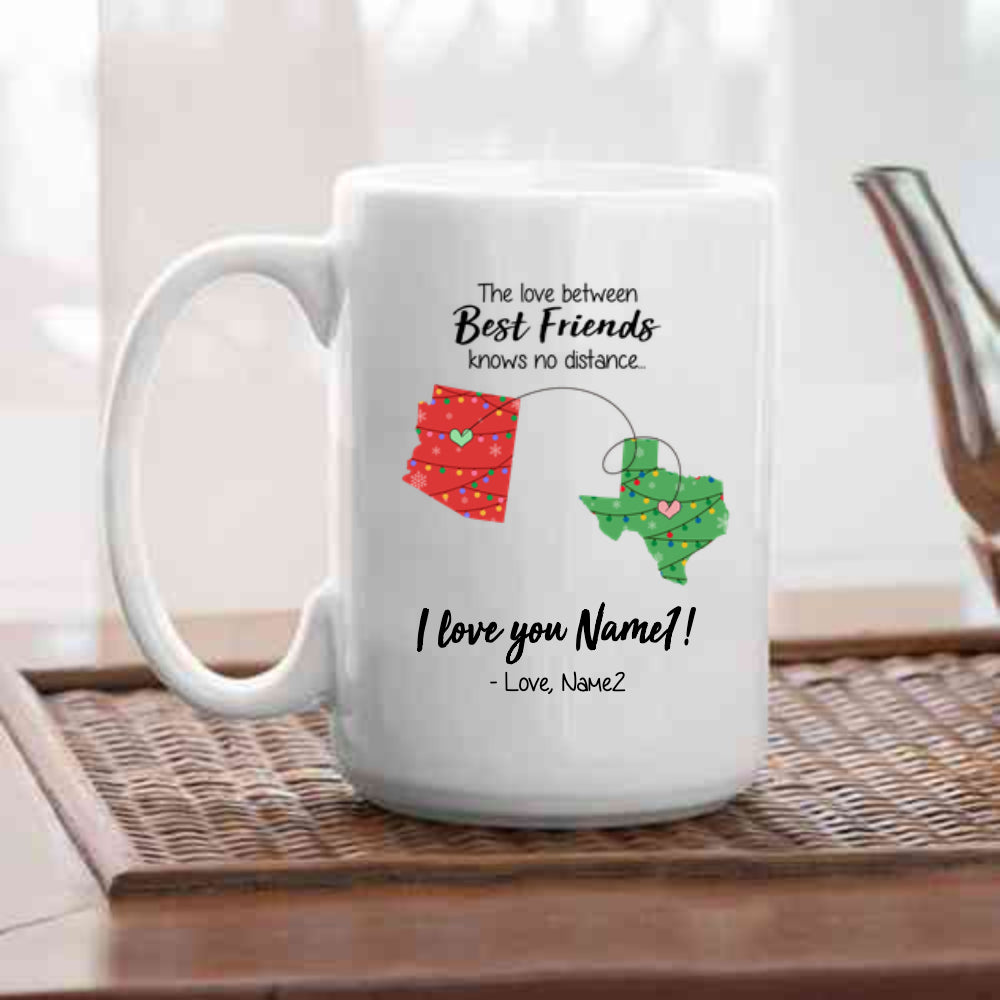 Personalized Christmas custom long distance relationship gift ideas coffee mug