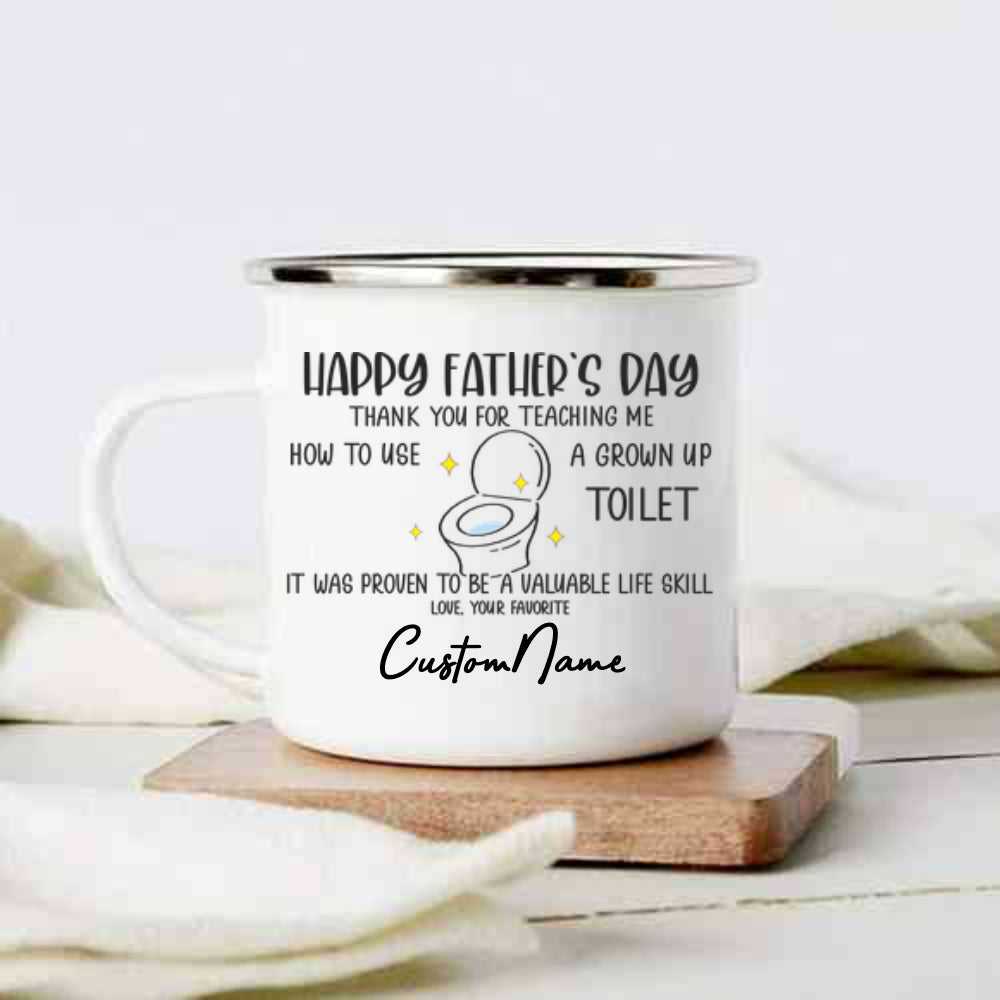 Personalized campfire mug gifts for dad with funny sayings