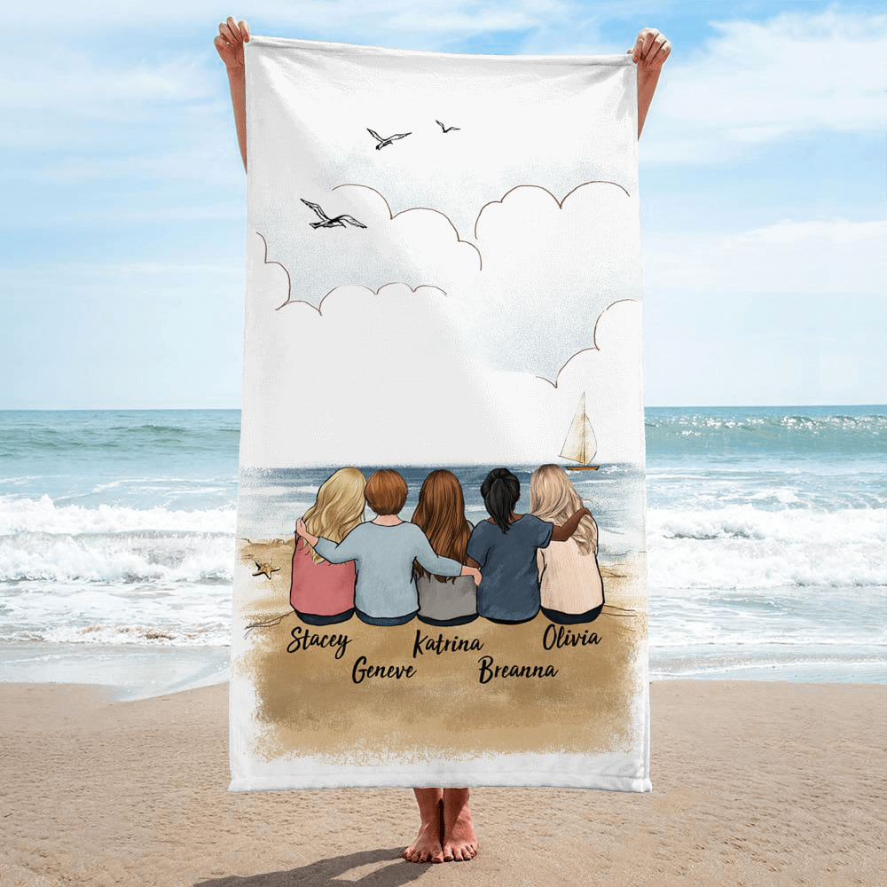 Personalized Best Friend Beach Towel - Beach Theme
