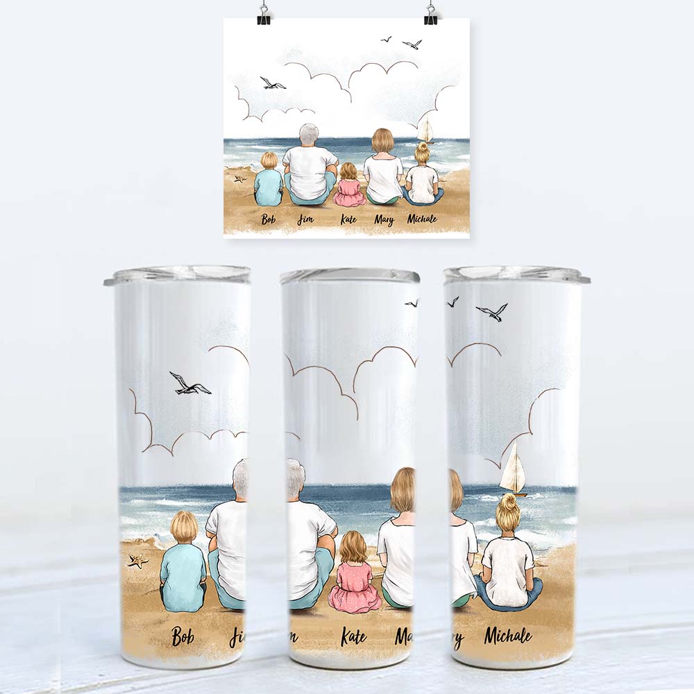 personalized family vacation 20oz skinny tumbler