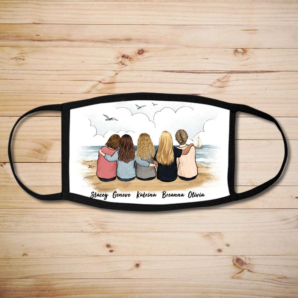 best friend sitting on beach face mask gift for best friends or sisters