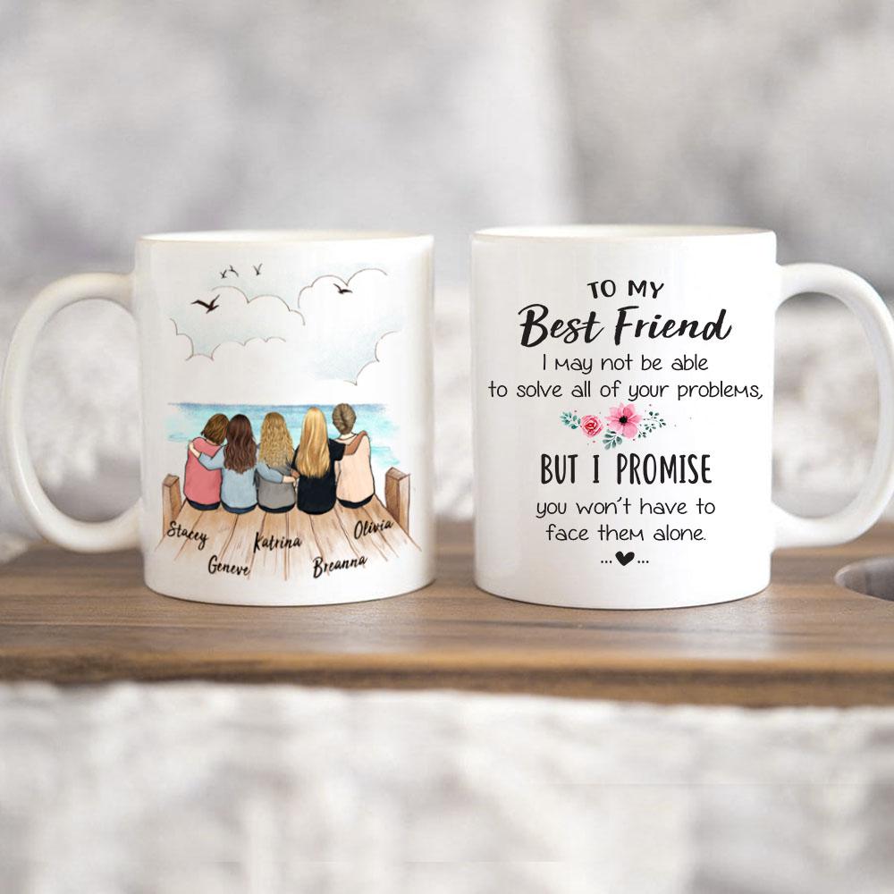 best friend sitting on wooden dock 11oz or 15oz mug gift for best friends or sisters