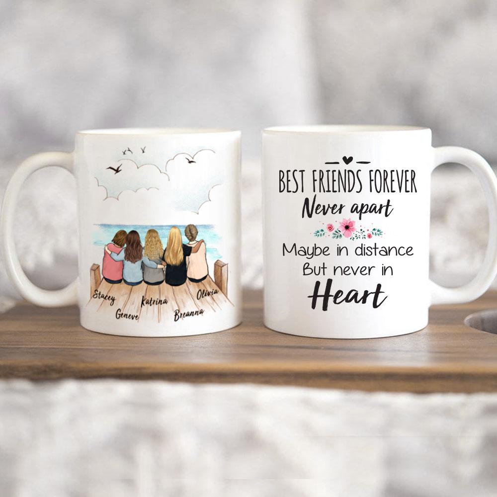 best friend sitting on wooden dock 11oz or 15oz mug gift for best friends or sisters
