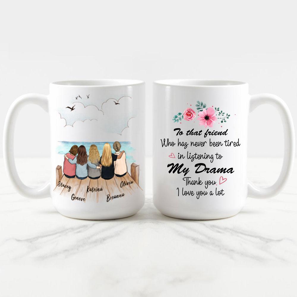 best friend sitting on wooden dock 11oz or 15oz mug gift for best friends or sisters
