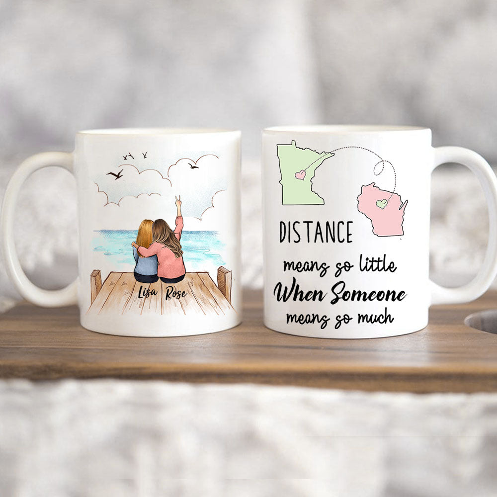 Personalized Friend Coffee Mug Friends Mug Long Distance