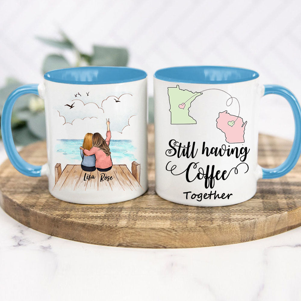 light blue two tone mug gift for best friends long distance relationship