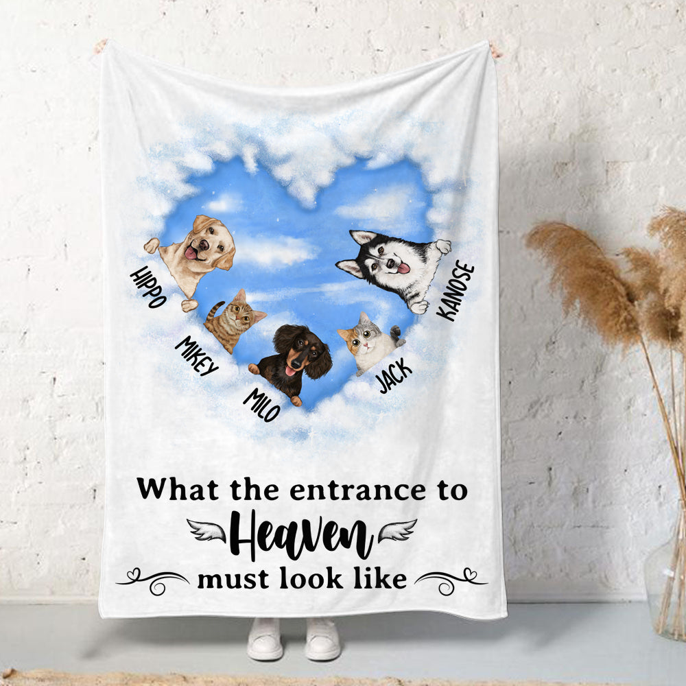 Personalized dog, cat memorial fleece blanket gifts - What the entrance to heaven must look like
