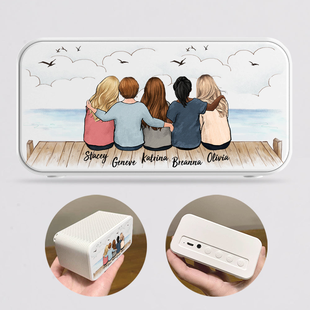 Personalized Bluetooth Speaker gifts for best friends - Wooden Dock