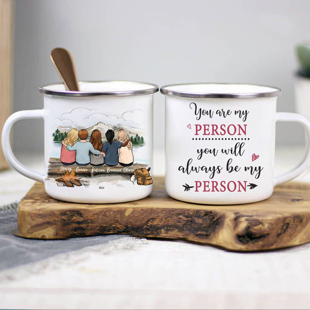 Personalized gift for best friends Campfire Mug - Hiking