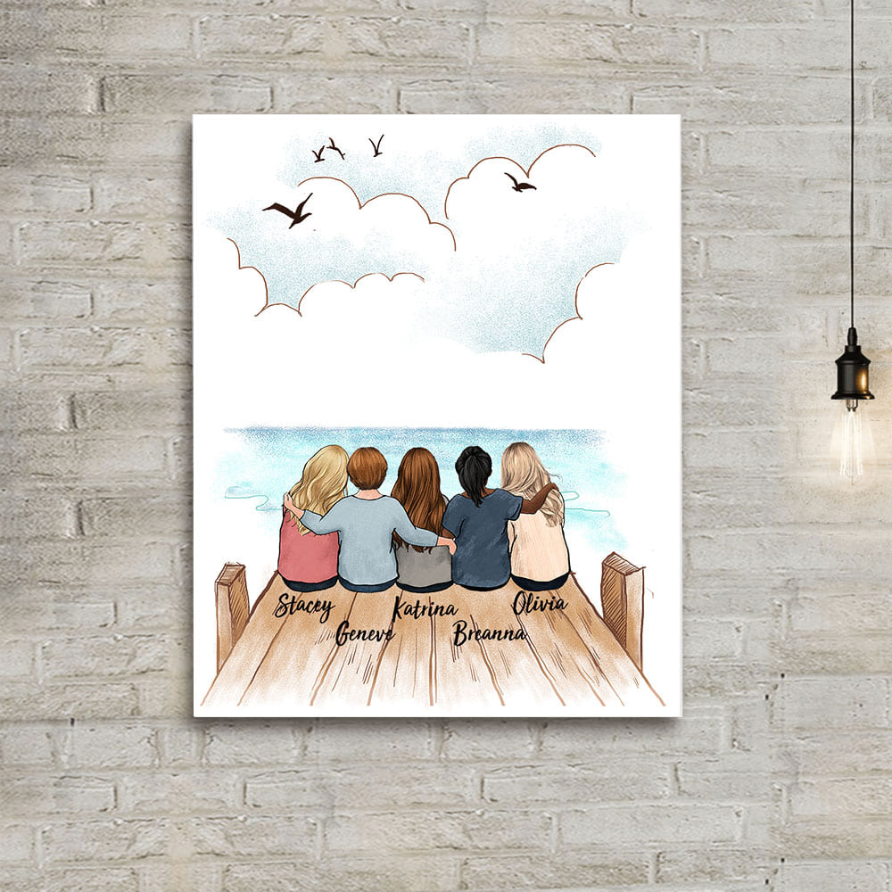 Personalized Canvas For Bestfriend - Wooden dock