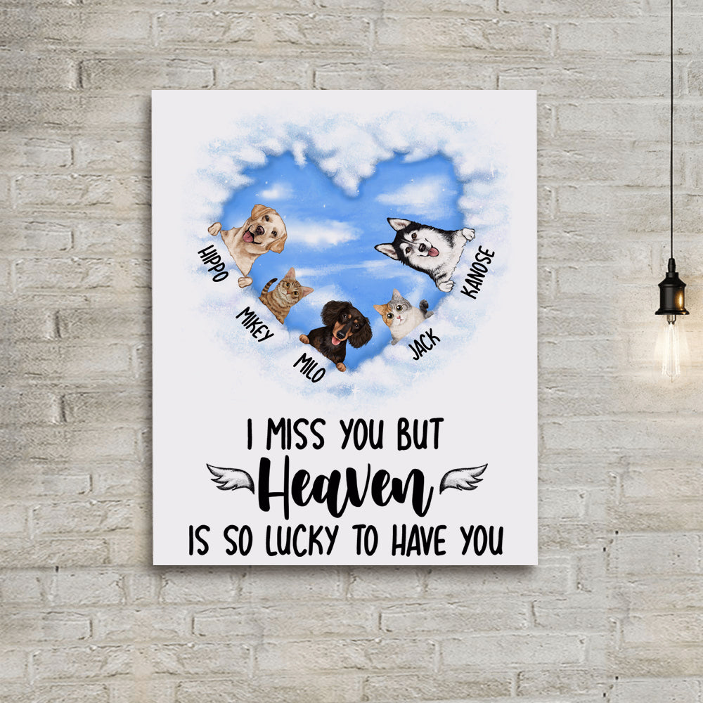 Personalized dog memorial canvas print wall art gifts - Heaven - Unifury