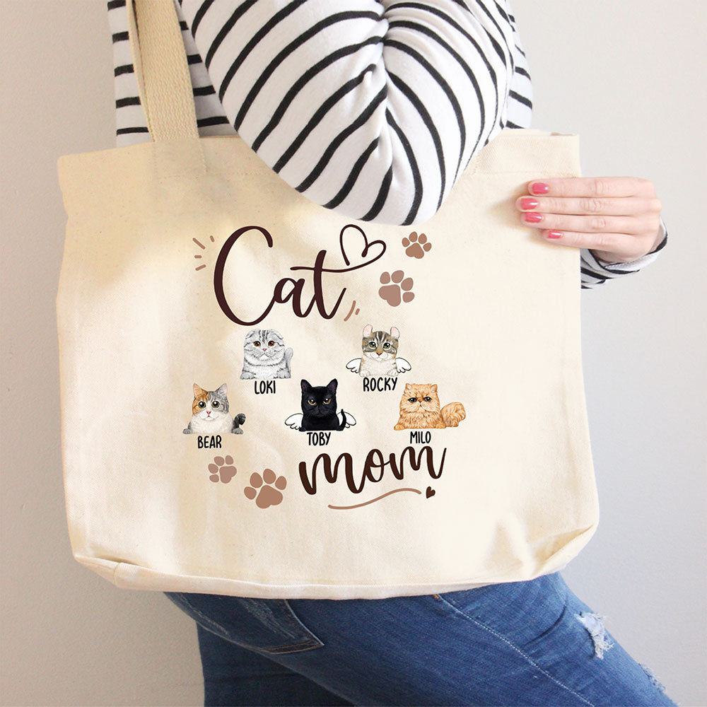 Cat Mom 5 Rounded Tote Bag | Unifury - Unifury