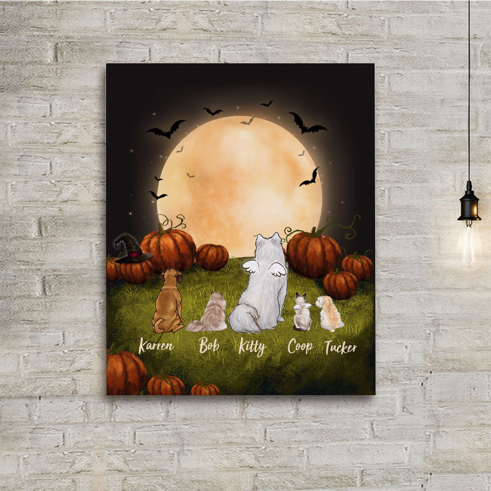 halloween canvas gift for dog and cat lovers