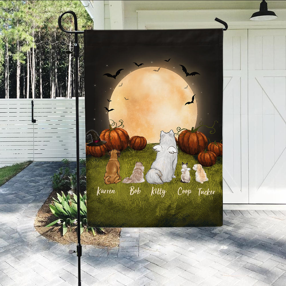 halloween garden flag gift for dog and cat lovers