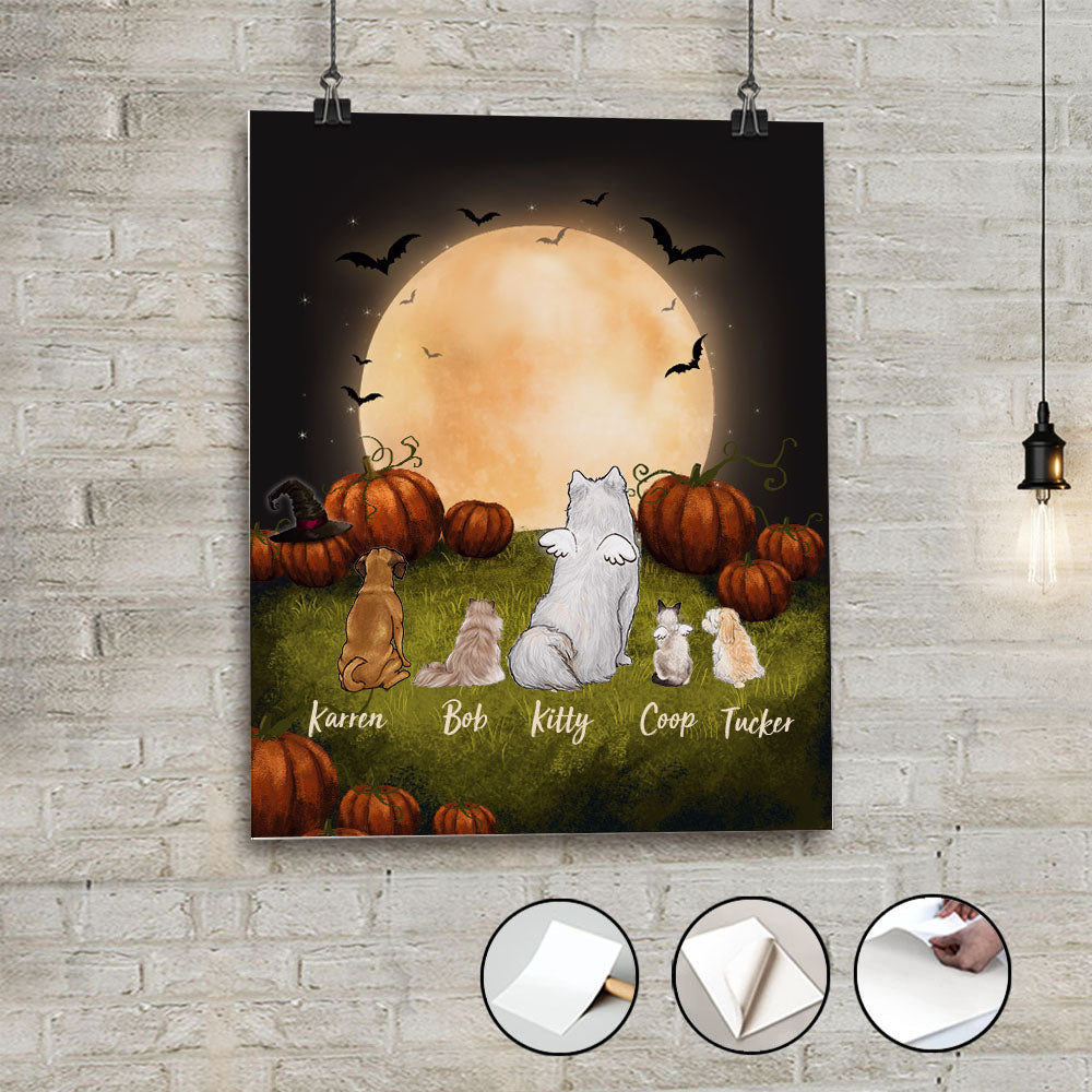 halloween peel stick poster gift for dog and cat lovers
