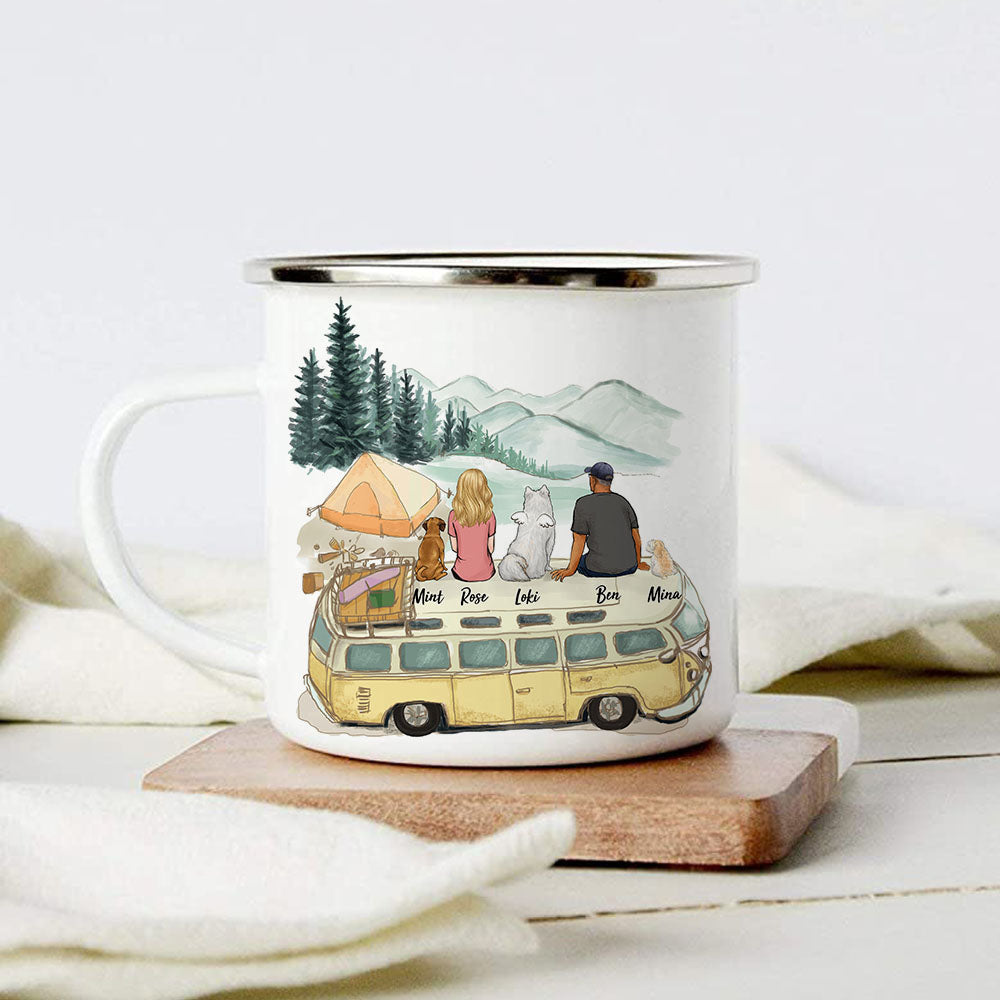 dog owner camping with dog campfire mug gift for dog lovers