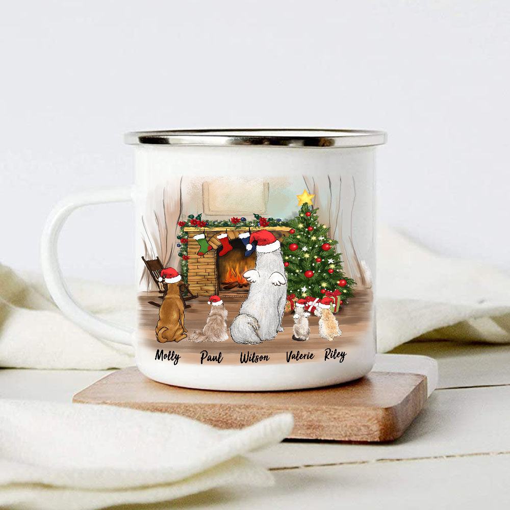 dog cat christmas campfire mug gift for dog and cat lovers