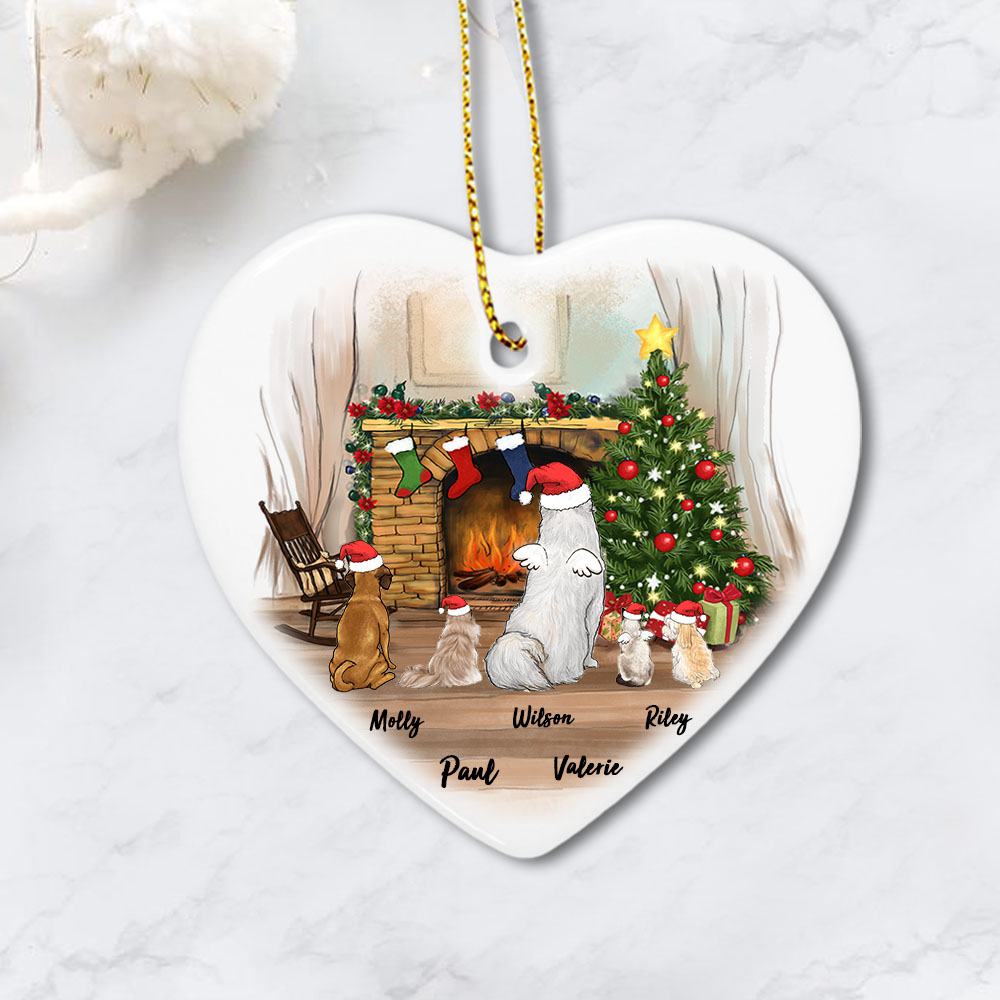 Custom dog cat Christmas ornaments- heart ornament gift for dog and cat lovers