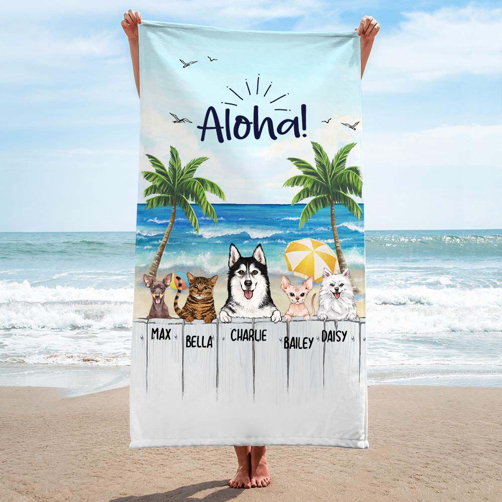 Personalized gifts for dog lovers beach towel - Summer Beach