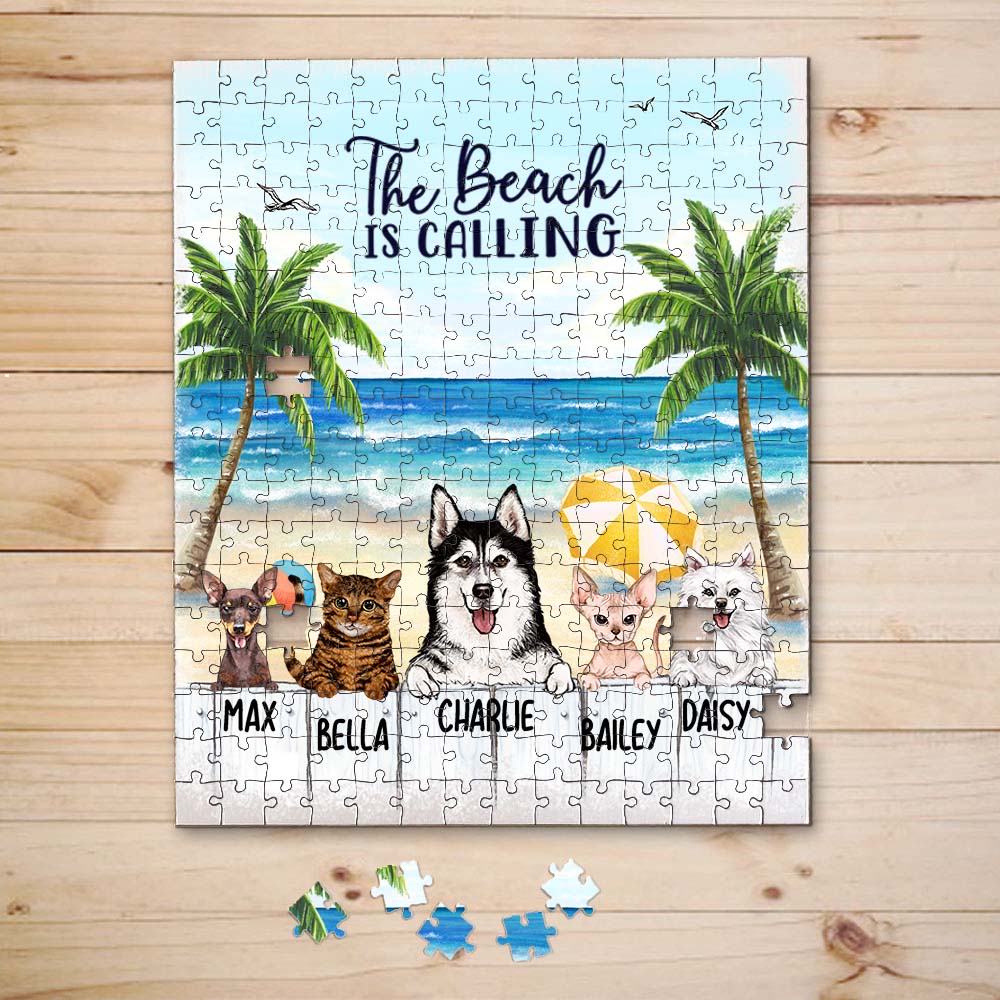 Personalized gifts for dog lovers puzzle - Summer beach