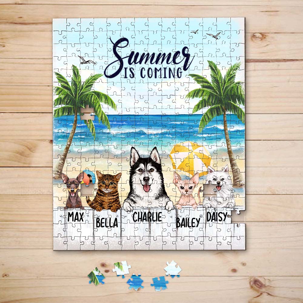 Personalized gifts for dog lovers puzzle - Summer beach