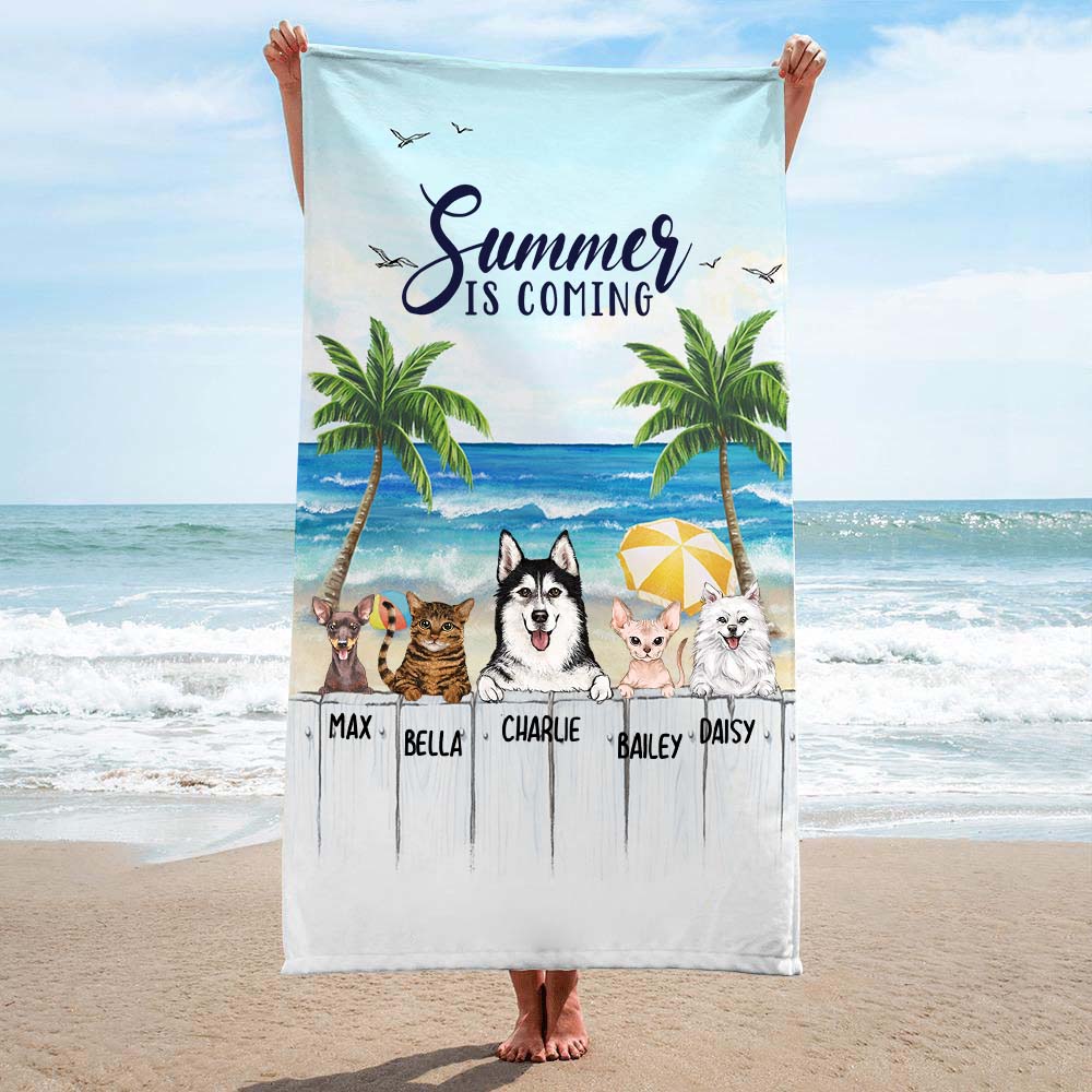 Personalized gifts for dog lovers beach towel - Summer Beach