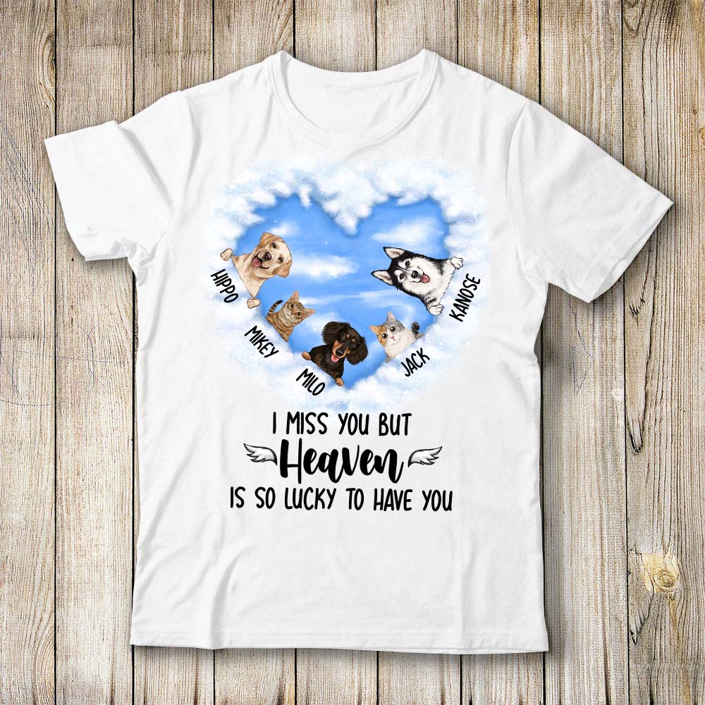 Personalized Dog Memorial T-Shirt Gifts - Heaven Must Looks Like - Unifury