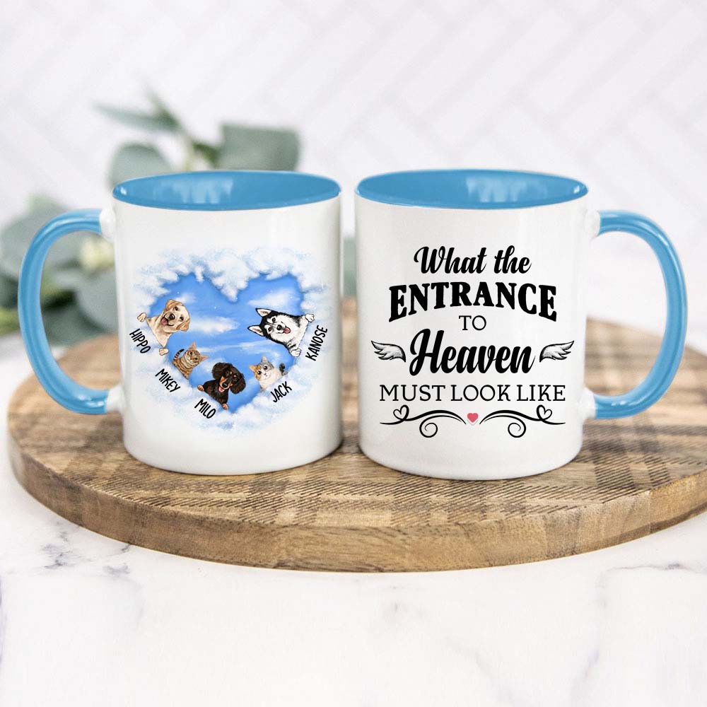 Personalized What The Entrance To Heaven Coffee Mug - blue accent