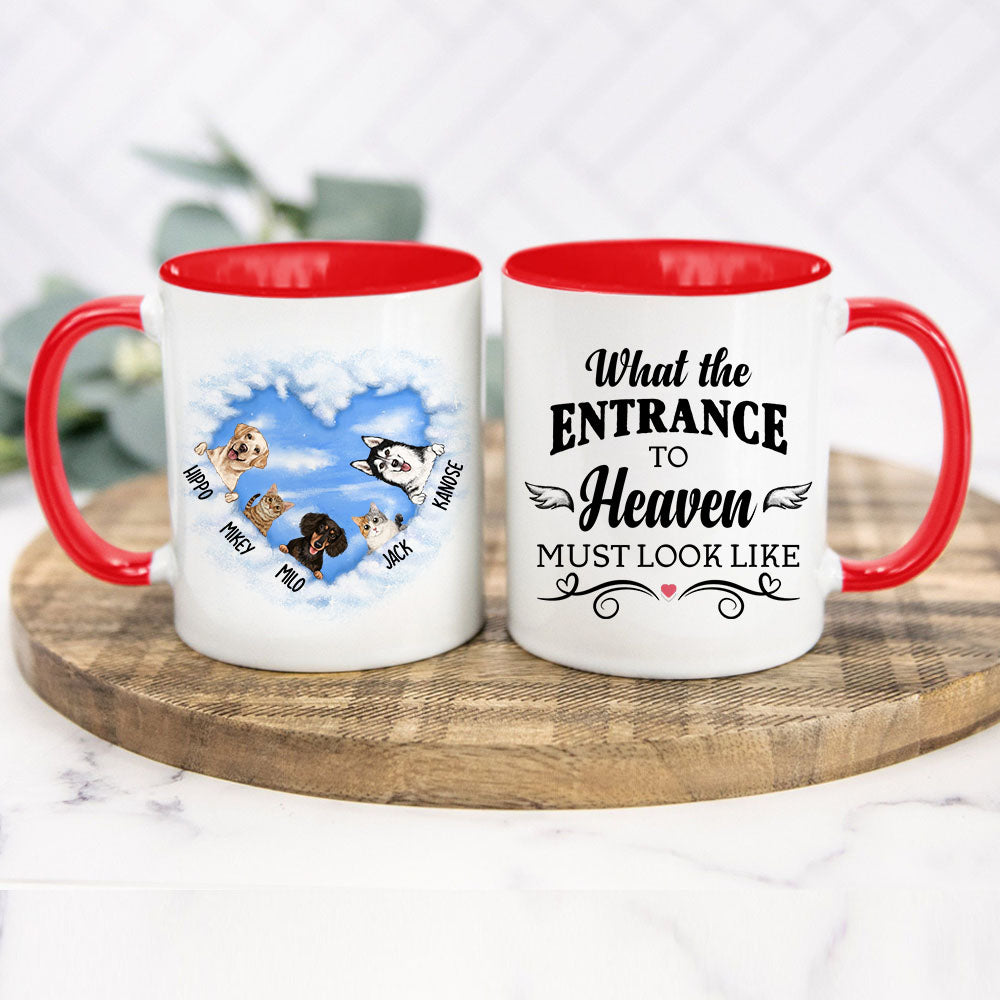 Personalized What The Entrance To Heaven Coffee Mug red