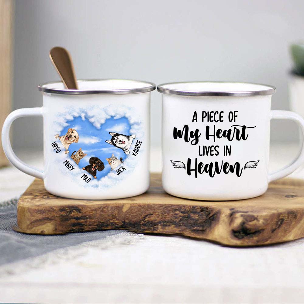 Personalized dog, cat memorial campfire mug gifts for pet lovers - Heaven
