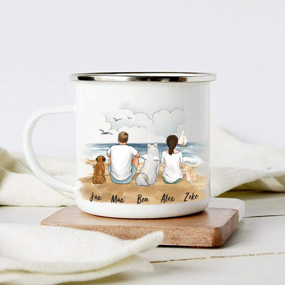 Personalized Dog & Couple Beach Campfire Mug 