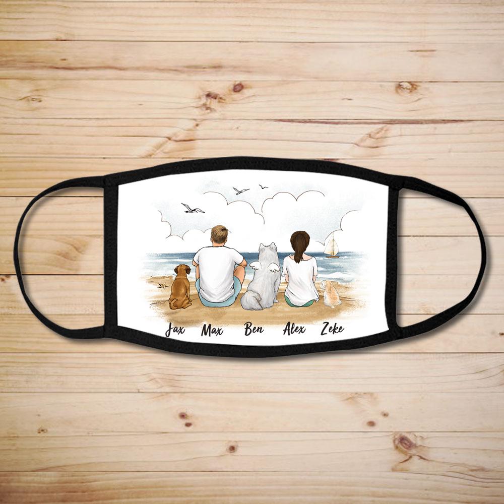 Personalized Dog &amp; Couple Face Mask - Beach