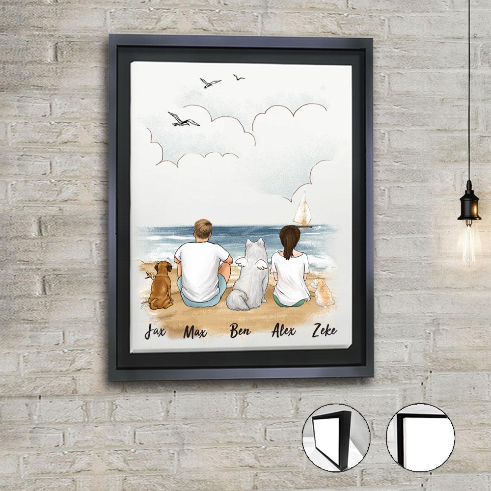 Custom framed canvas prints gifts for dog lovers - Beach