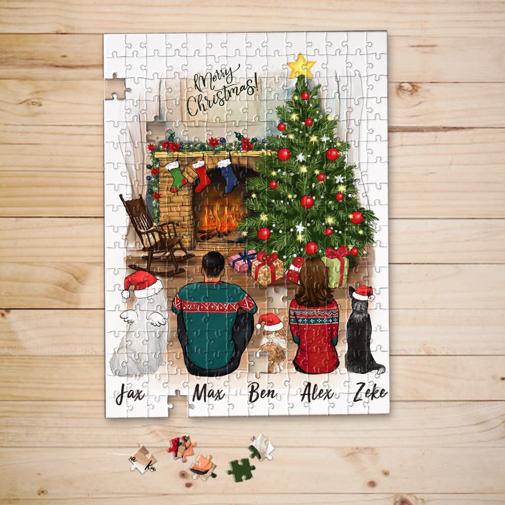 dog and dog owner christmas puzzle gift for dog lovers
