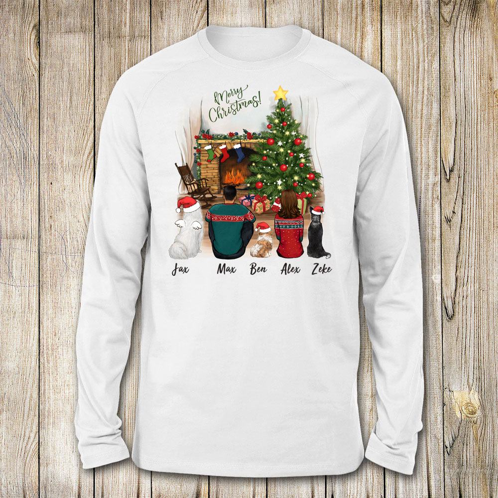 dog and dog owner christmas white long sleeve gift for dog lovers