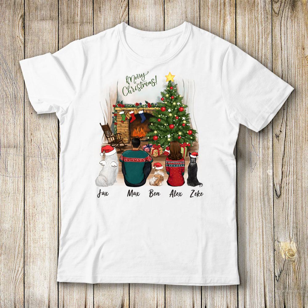 dog and dog owner christmas t shirt gift for dog lovers