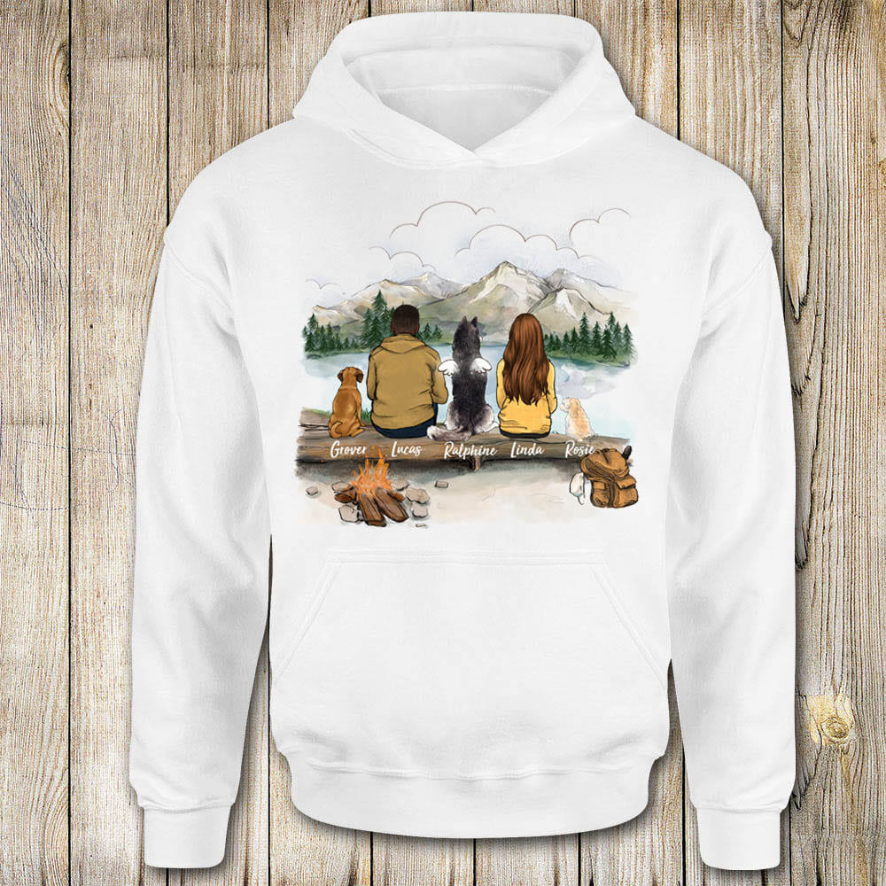dog owner hiking with dog hoodie gift for dog lovers