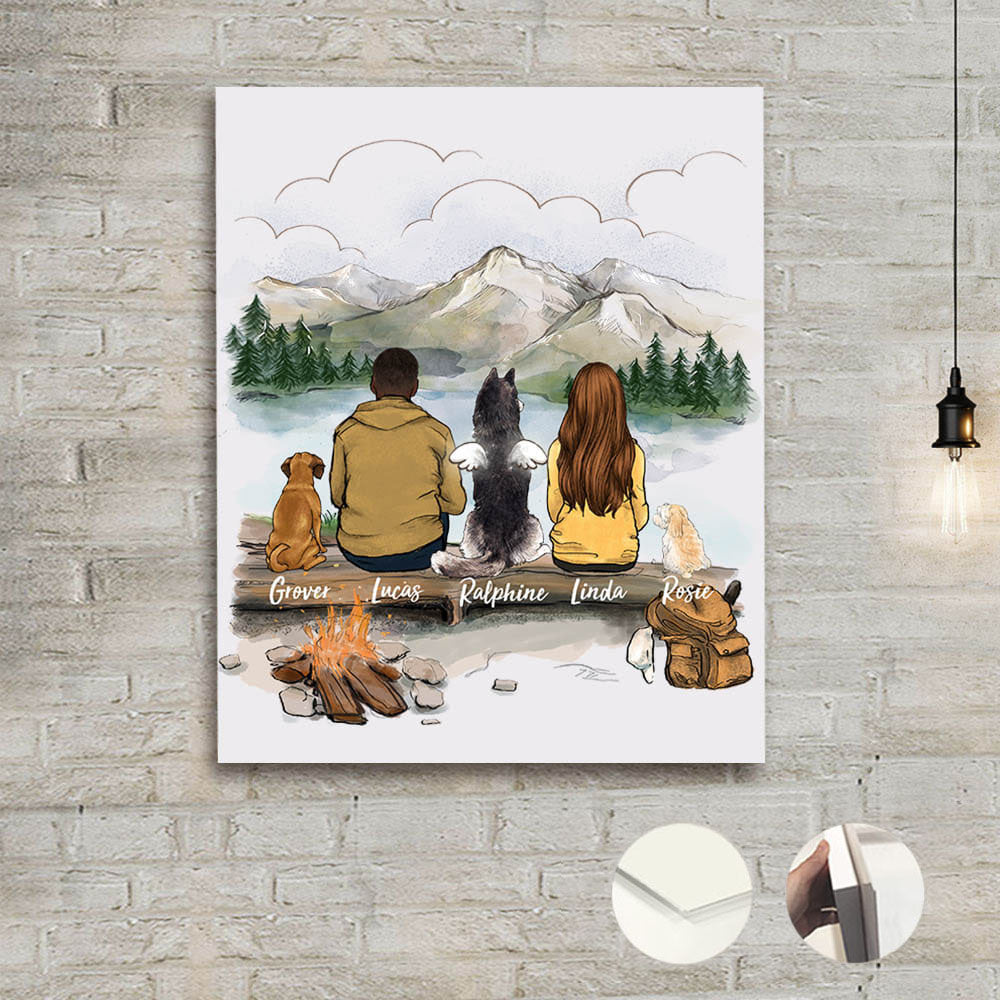 Custom metal print unique gifts for dog lovers - Hiking
