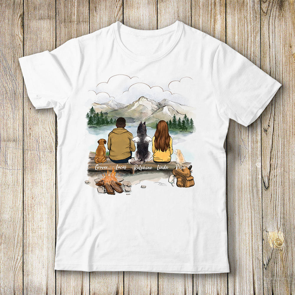 dog owner hiking with dog t shirt gift for dog lovers