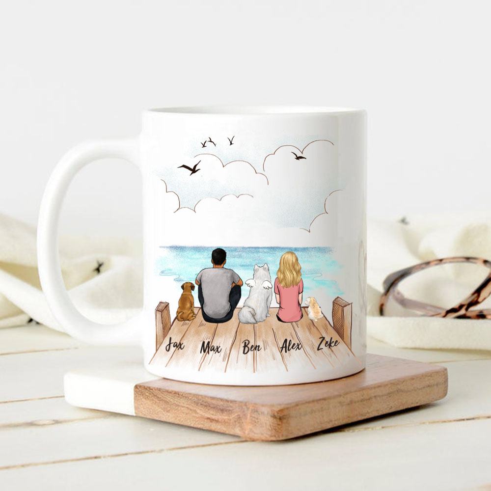 Personalized Dog Mug Gifts For Dog Lover | Dogs & Couple - Wooden Dock