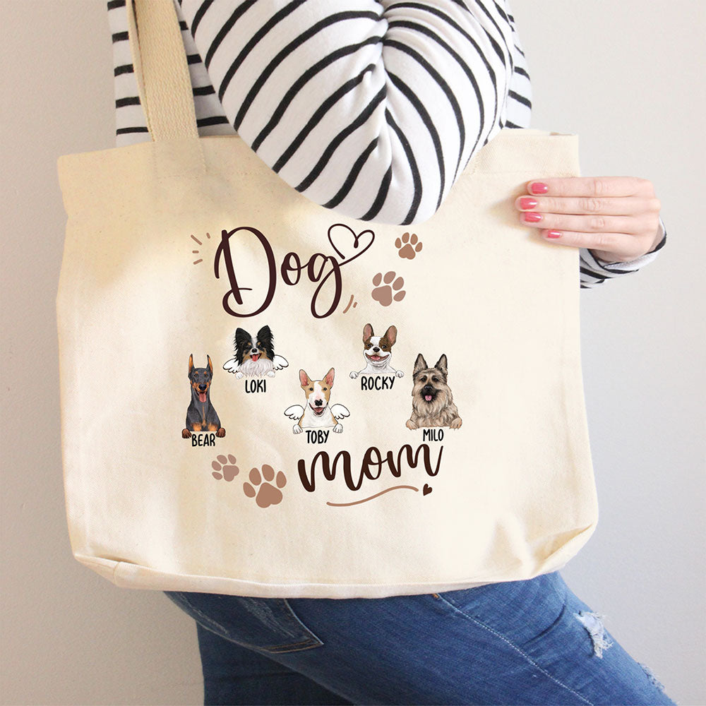 Customized Hand-Painted Dog Breed Tote Bag 2 Dogs