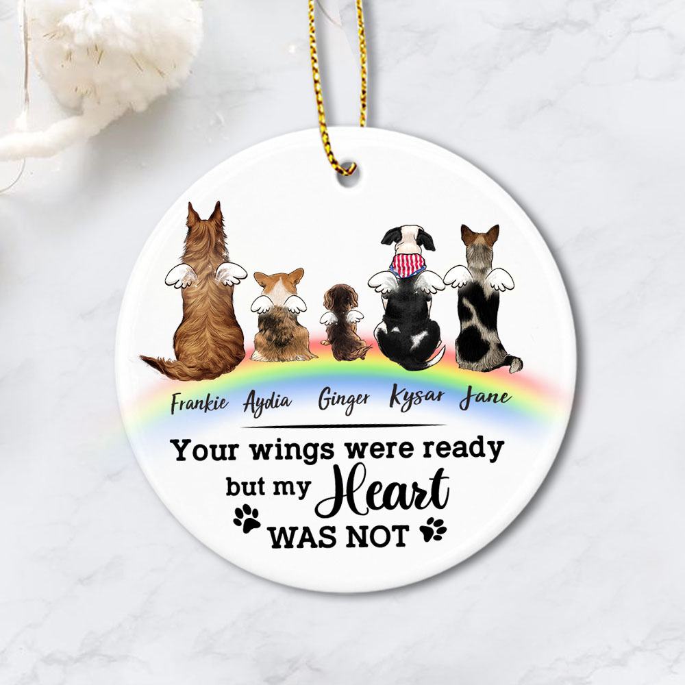 dog memorial rainbow bridge circle ornament