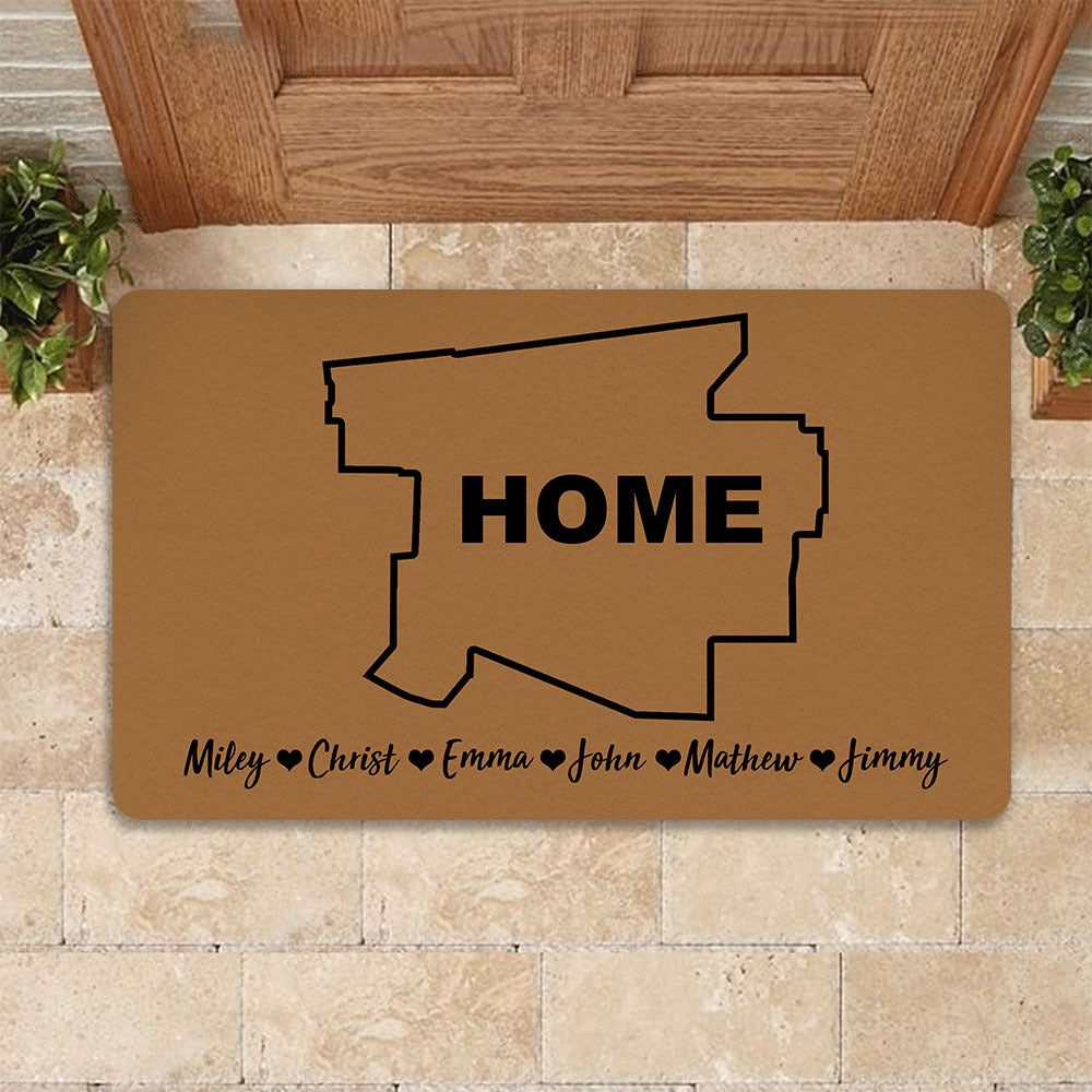 Personalized doormat gift ideas - Home Custom State Map