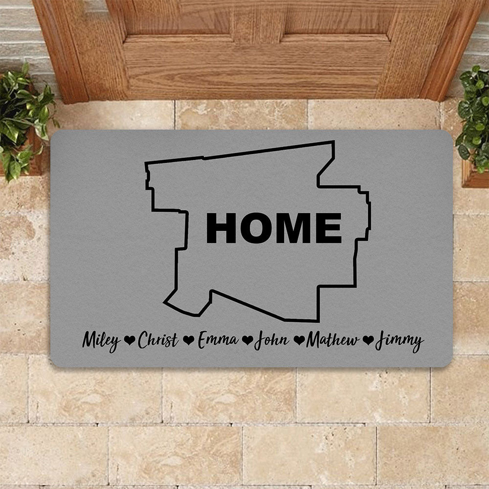 Personalized doormat gift ideas - Home Custom State Map