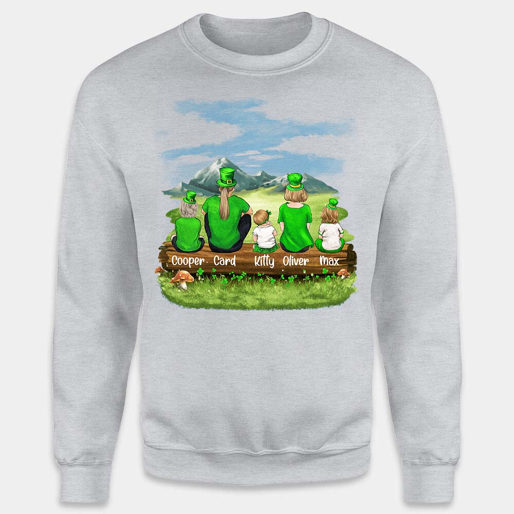 [WHITE GREY] Personalized Family St Patrick&#39;s Day Sweatshirt
