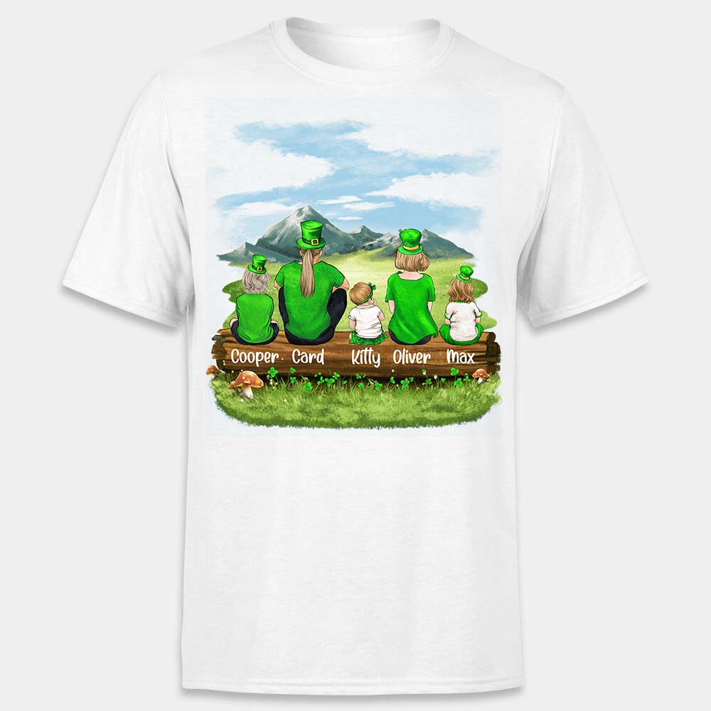 [WHITE GREY] Personalized Family St Patrick&#39;s Day t-shirt tee