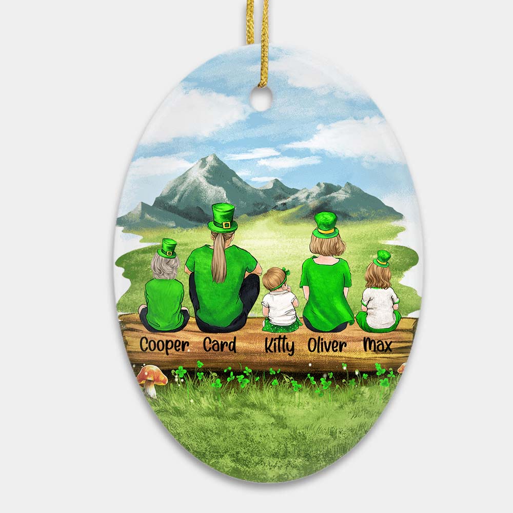 Personalized Family St Patrick&#39;s Day Ceramic Ornament (PRINTED ON BOTH SIDES)