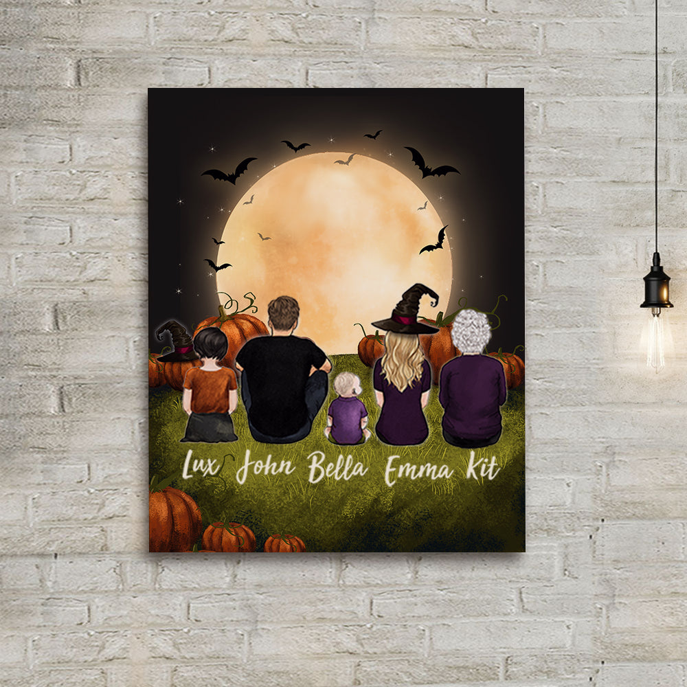 Personalized Halloween Family Canvas Print
