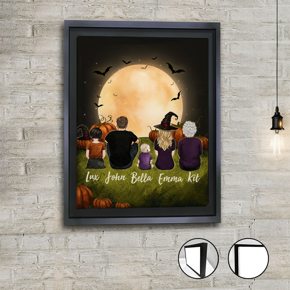 family halloween framed canvas